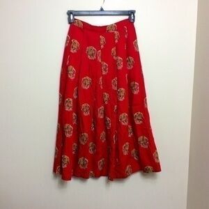 Vintage handmade Irish Setter pleated skirt. Red. Small